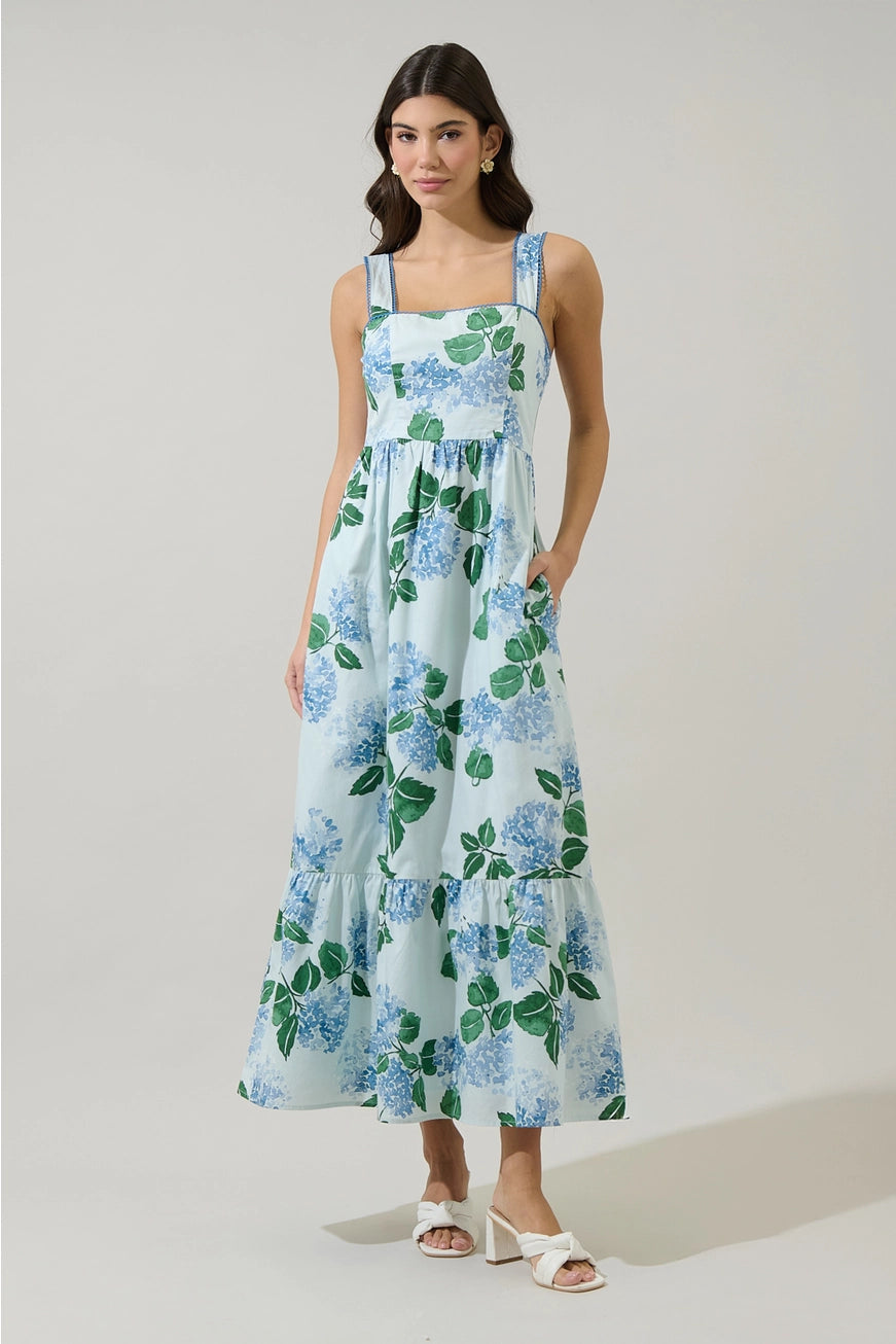 Hydrangea maxi dress